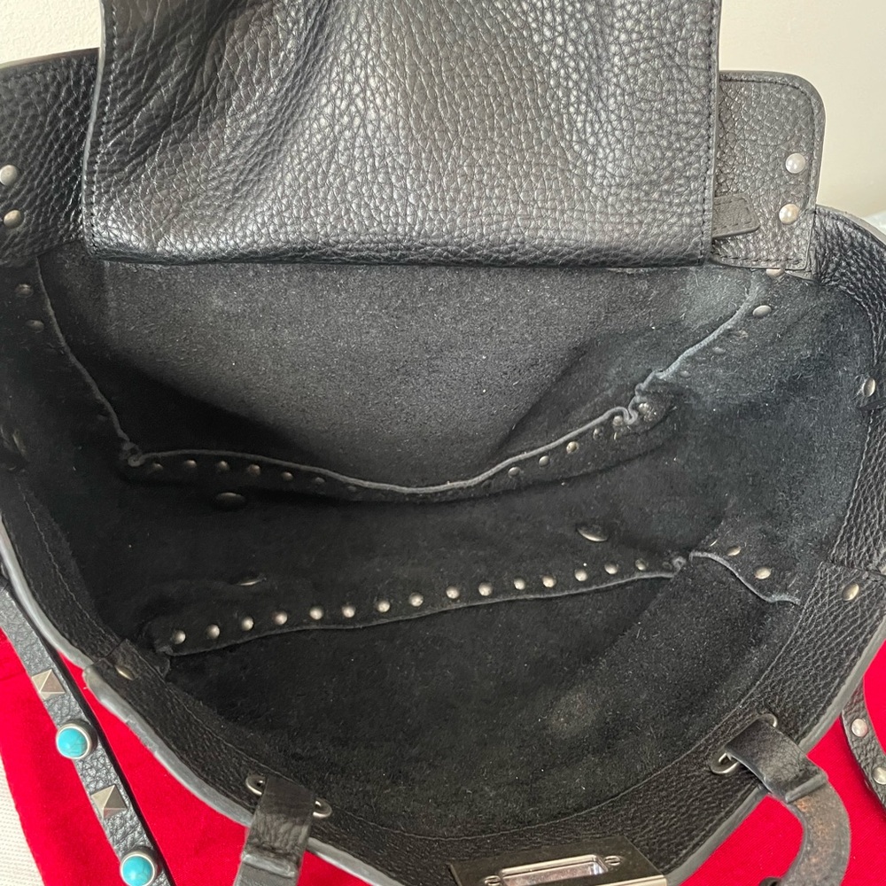 Valentino Garavani Black Crossbody Bag with Turquoise Studs - Picture 10 of 12